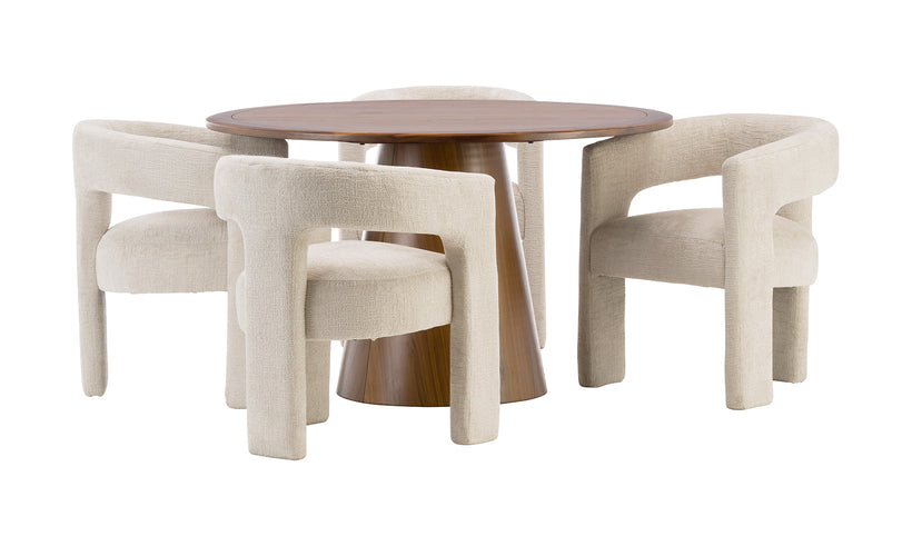 Nash Walnut Dining Table and 4 Gwen Chairs